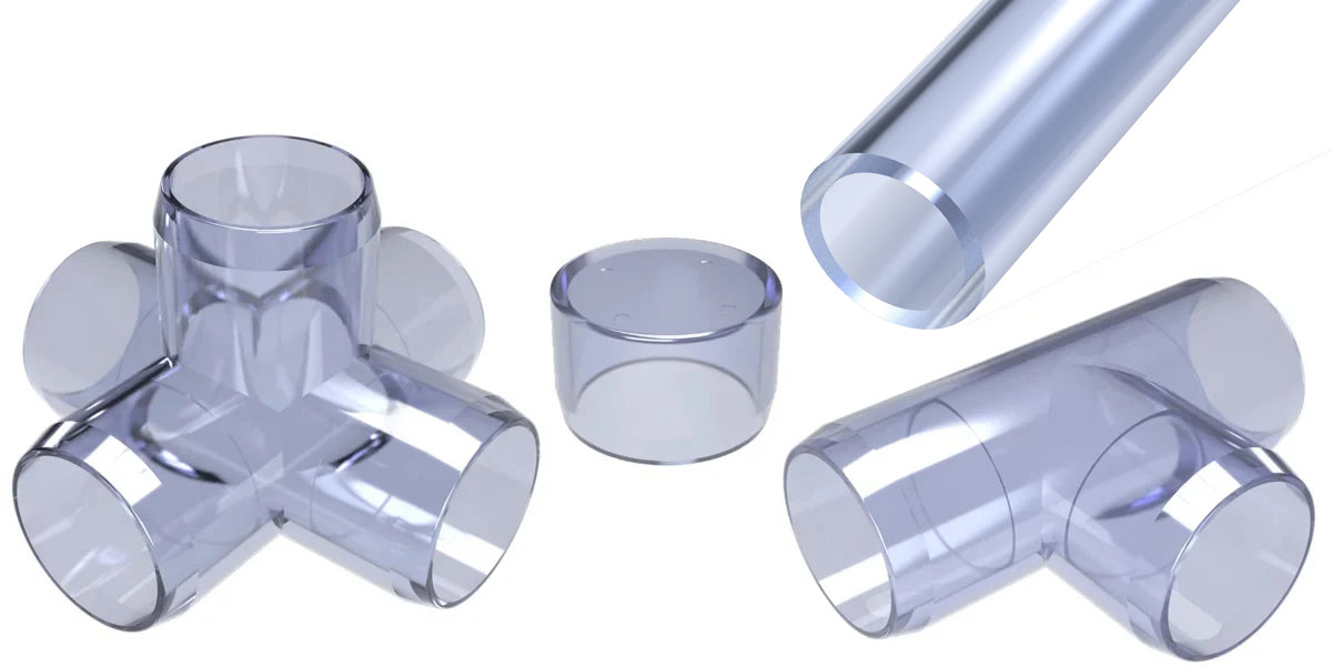 Clear Furniture Grade PVC Pipe & Fittings
