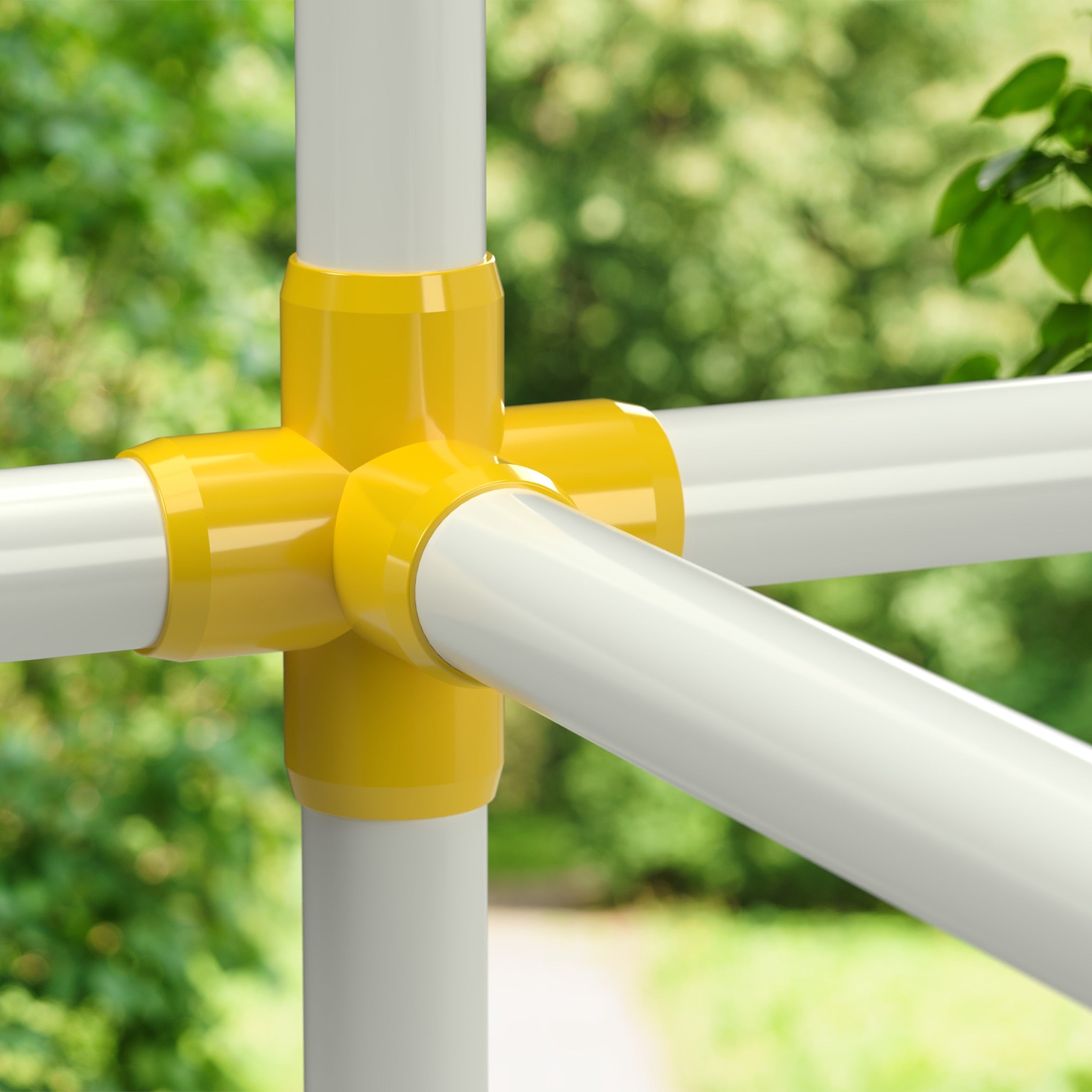 5 Way PVC Cross in Yellow