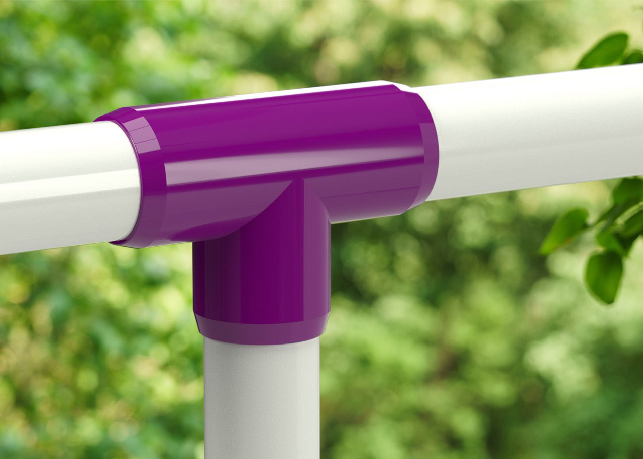 formufit furniture grade pvc tee standard fitting in purple