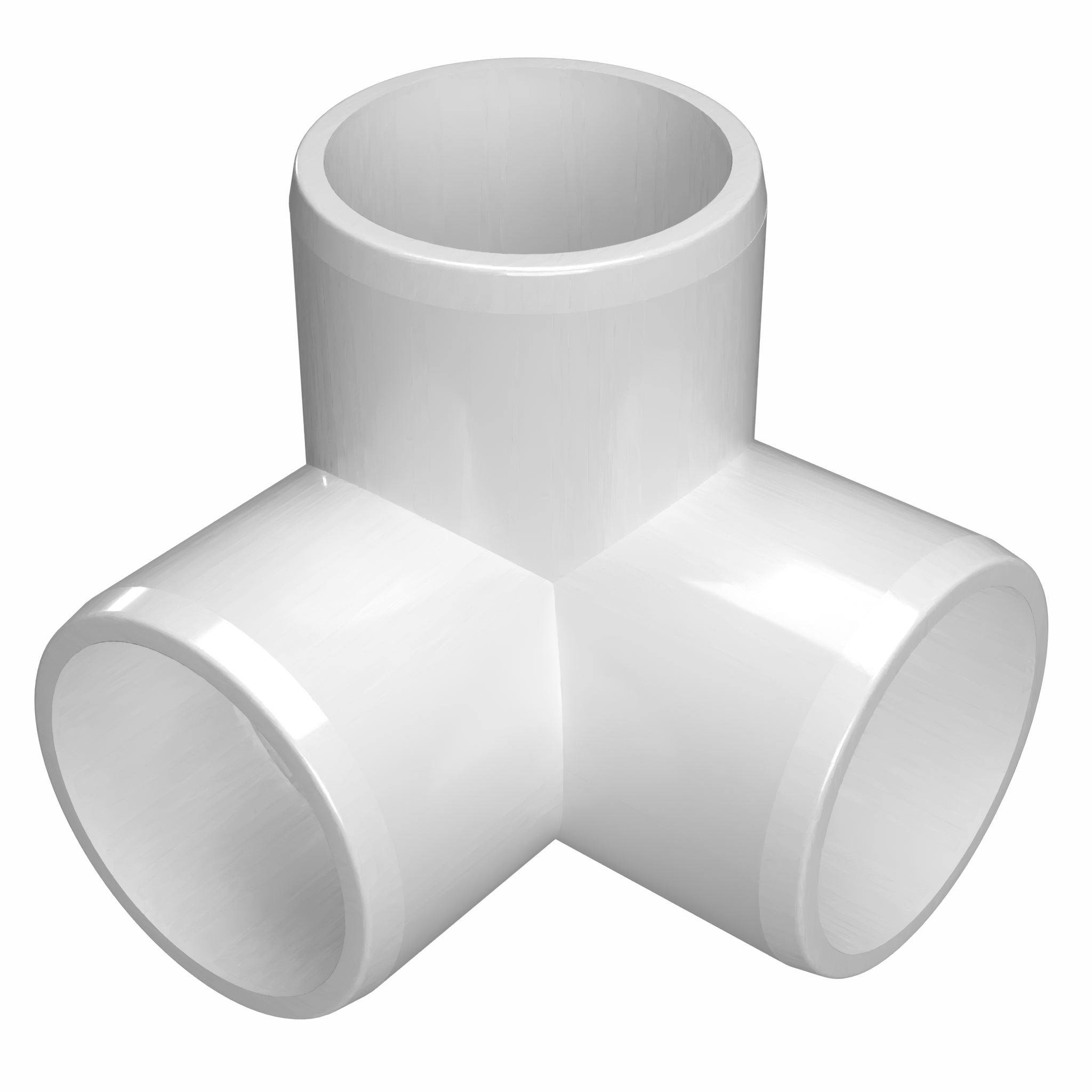 2 in. 3-Way PVC Elbow Fitting, Furniture Grade - White Side Outlet Elbow - FORMUFIT