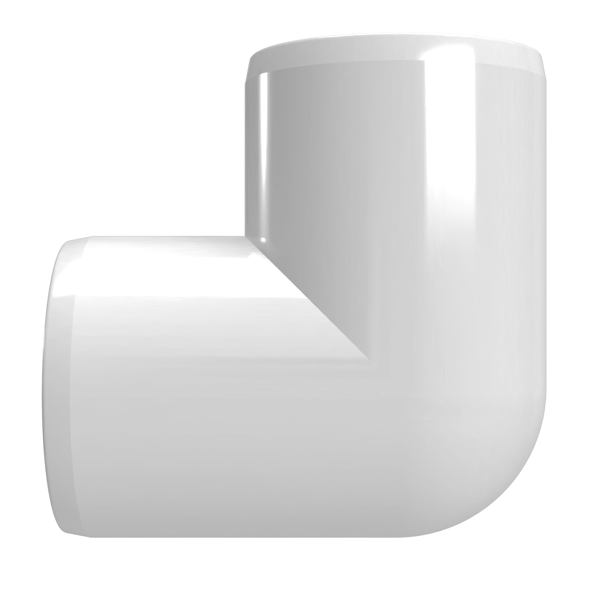 2 in. 3-Way PVC Elbow Fitting, Furniture Grade - White Side Outlet Elbow - FORMUFIT