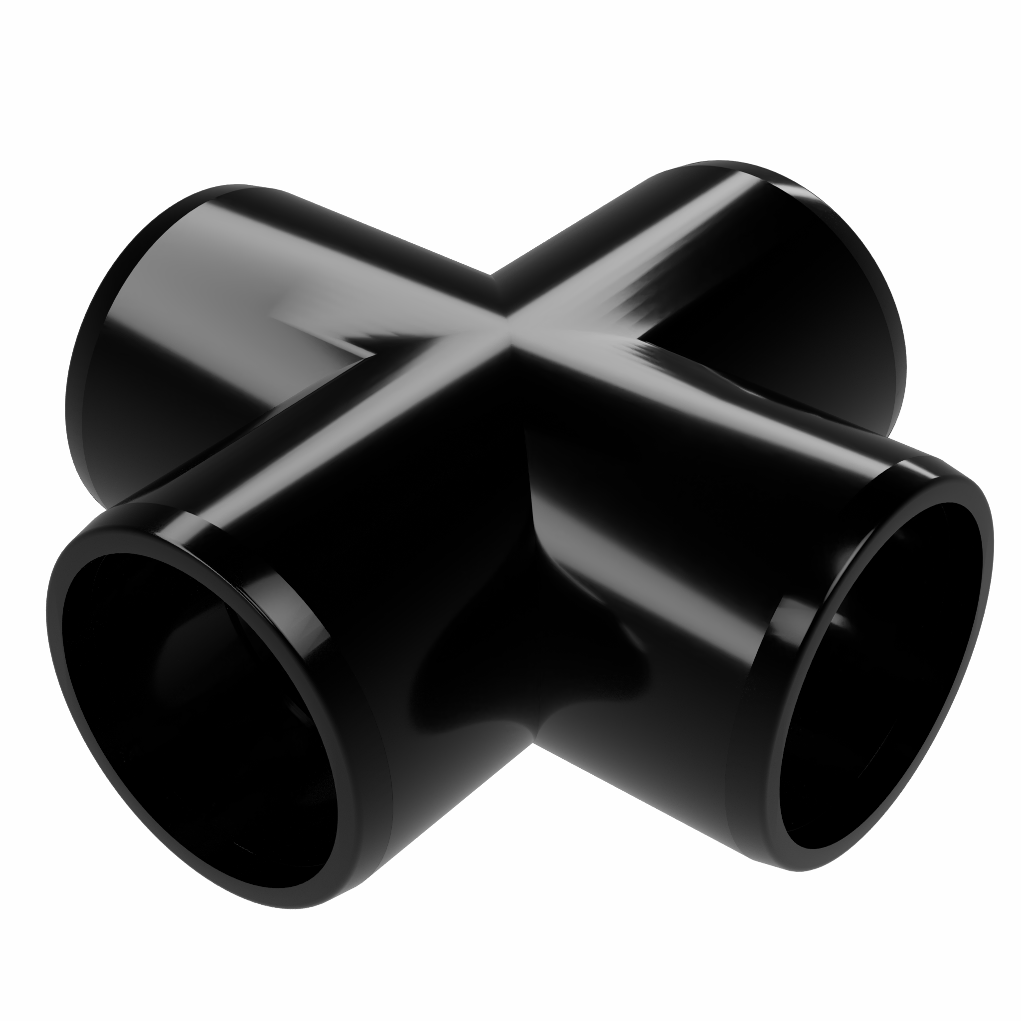 2 in. Cross PVC Fitting, Furniture Grade - Black Cross - FORMUFIT