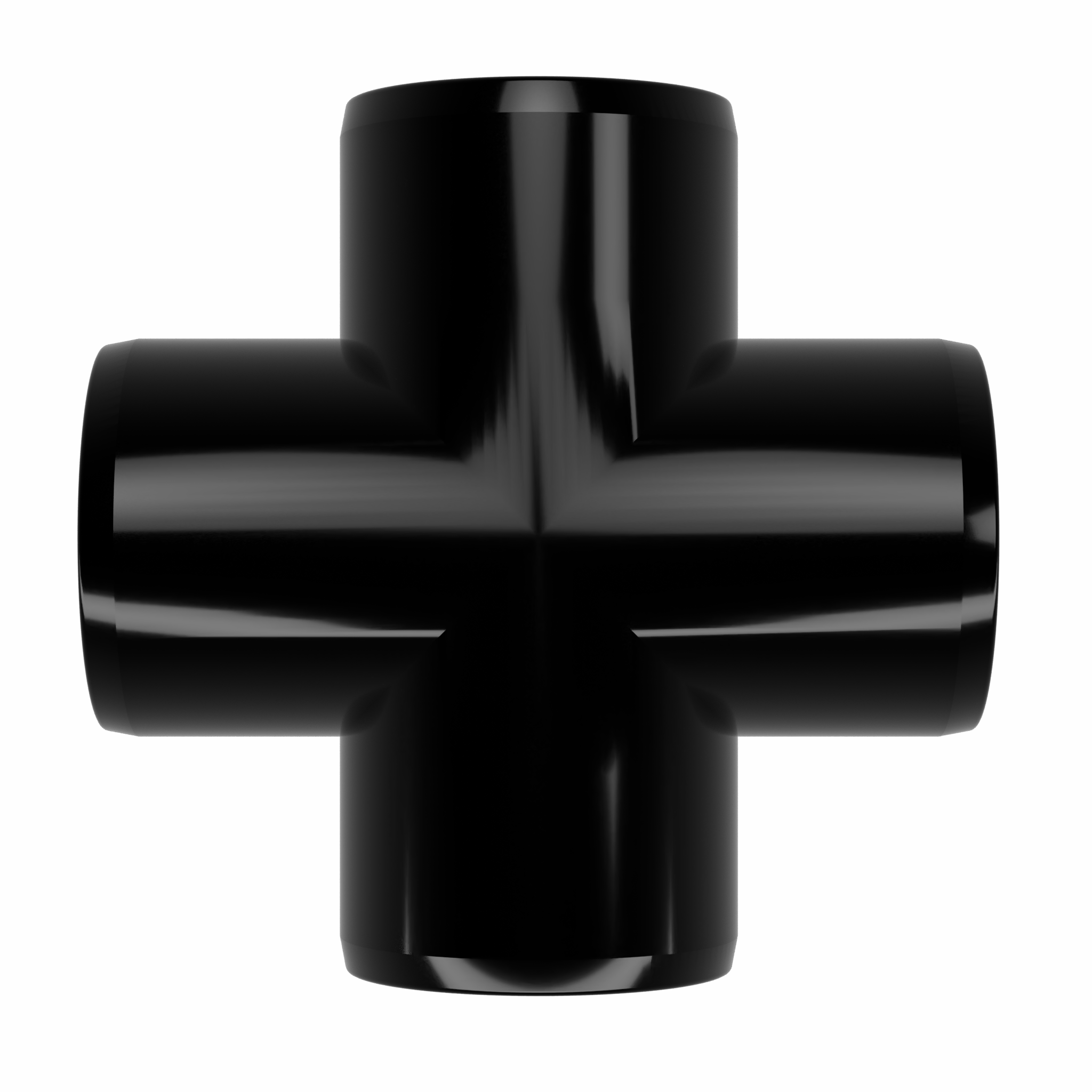 2 in. Cross PVC Fitting, Furniture Grade - Black Cross - FORMUFIT