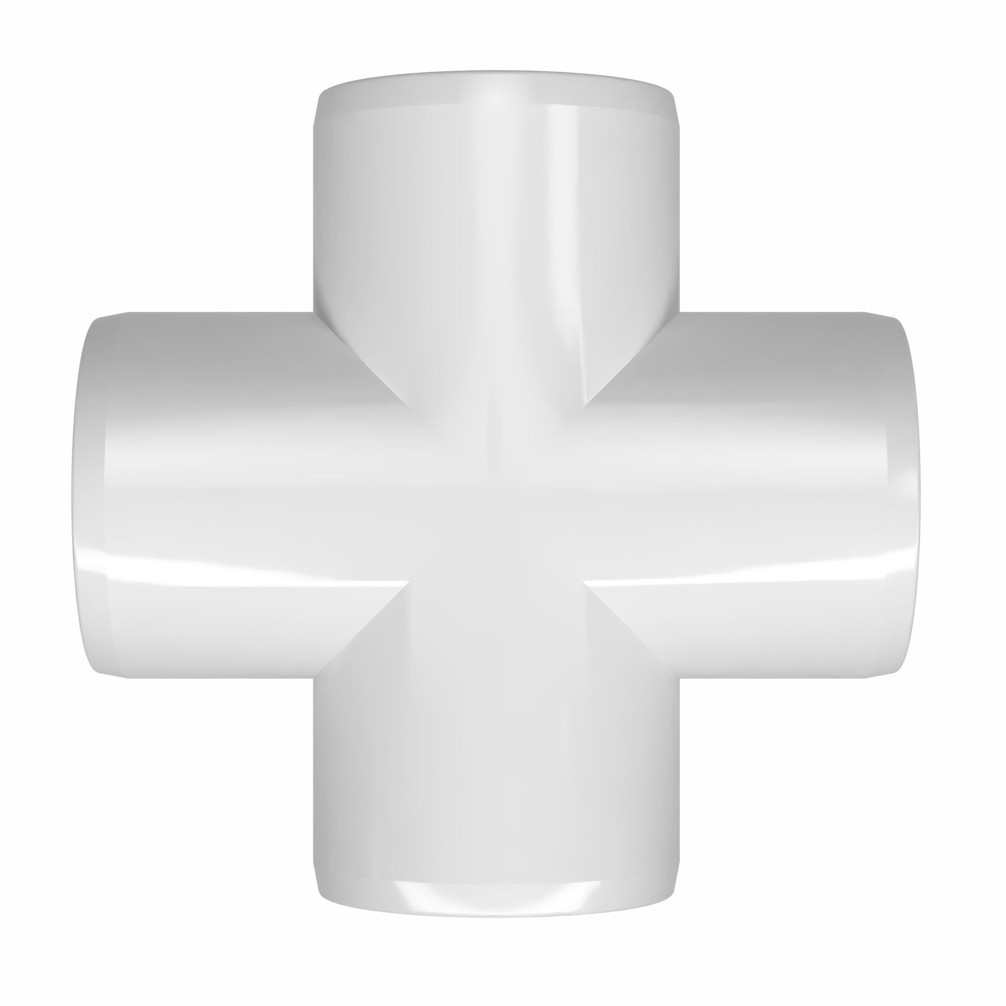 2 in. Cross PVC Fitting, Furniture Grade - White Cross - FORMUFIT