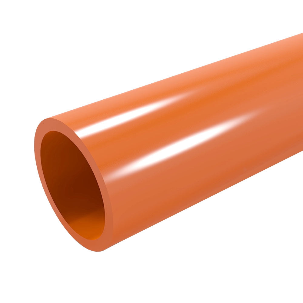 Closeout - 1-1/4" Furniture Grade Pipe Orange PVC Pipe - FORMUFIT