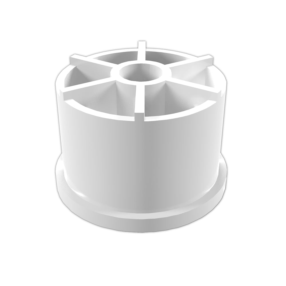 Closeout - Caster Fitting Insert for 7/16" Stems New - 1-1 4" Caster Fitting Insert (7 16") - White Caster Adapter - FORMUFIT