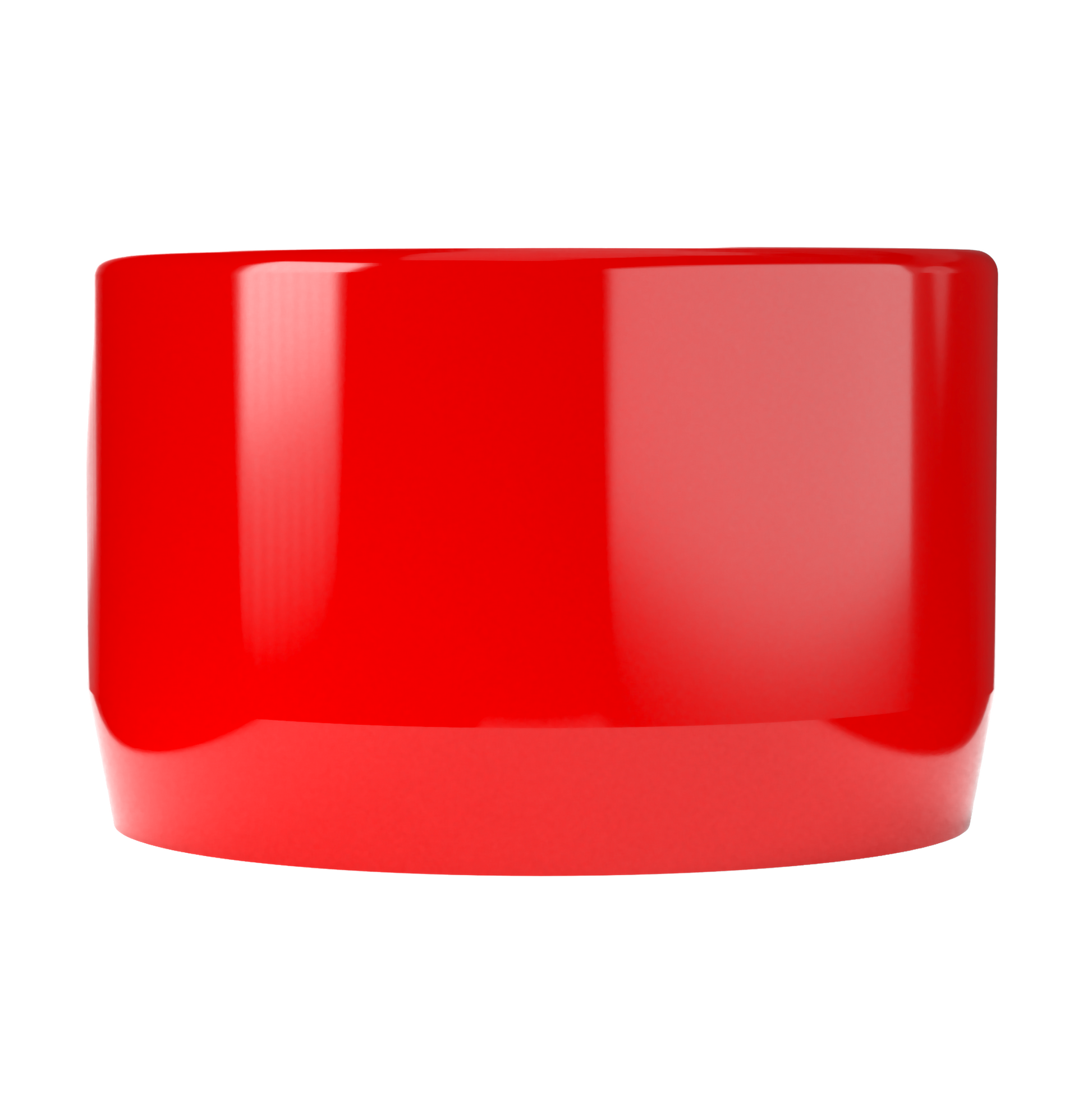2 in. External Flat PVC End Cap, Furniture Grade - Red External Cap - FORMUFIT