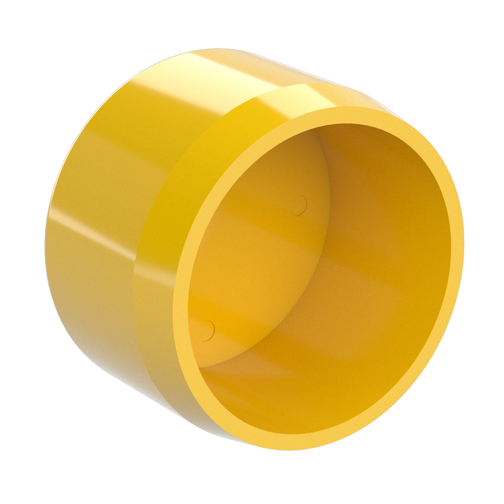 2 in. External Flat PVC End Cap, Furniture Grade - Yellow External Cap - FORMUFIT