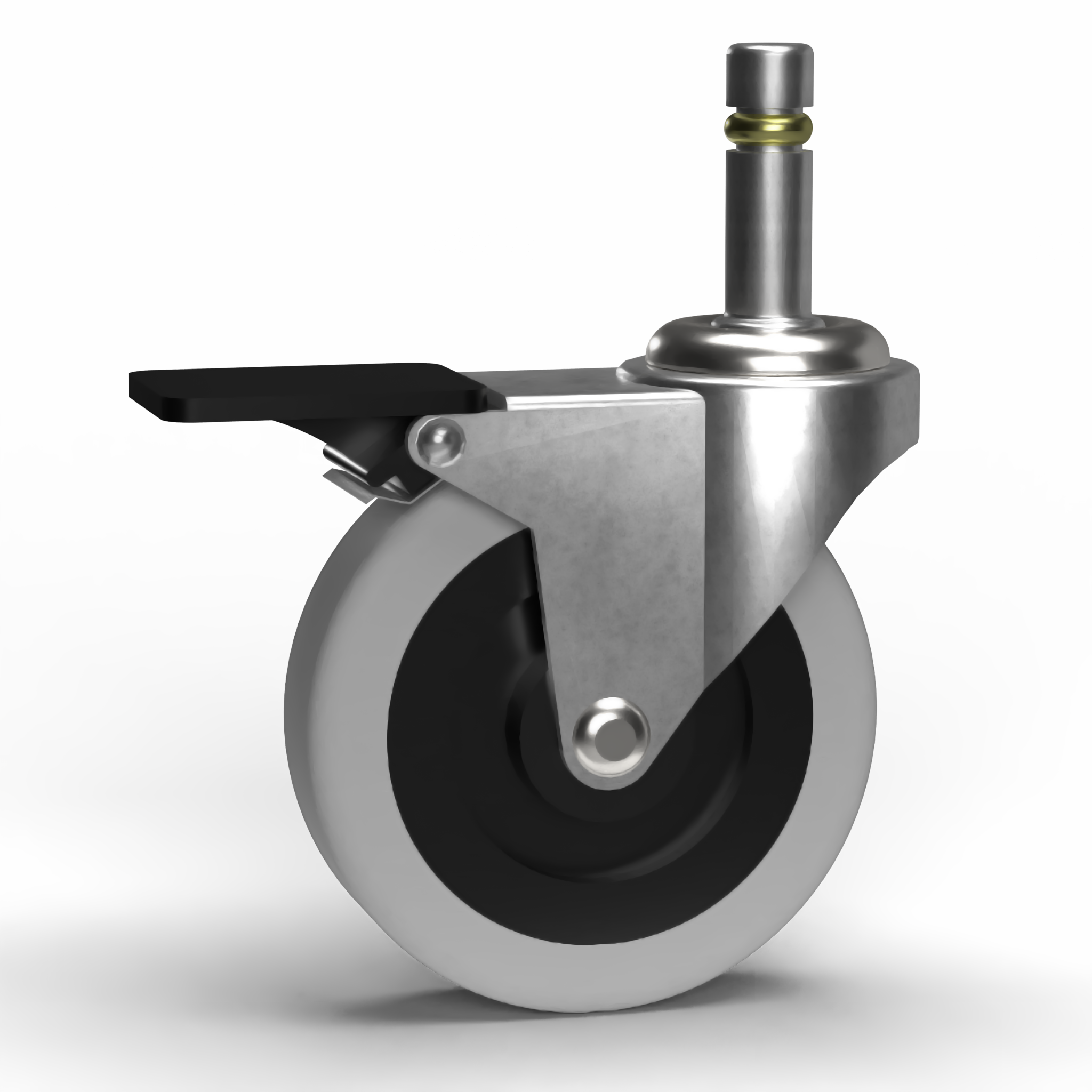 3" No-Skid Swivel Caster Wheel - With Top Brake Caster - FORMUFIT