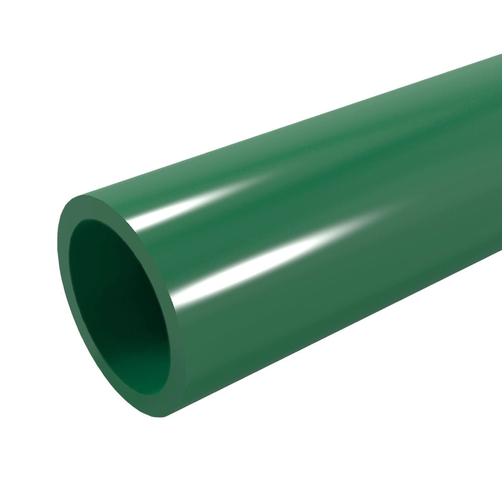 Closeout - 1-1/4" Furniture Grade Pipe Green PVC Pipe - FORMUFIT