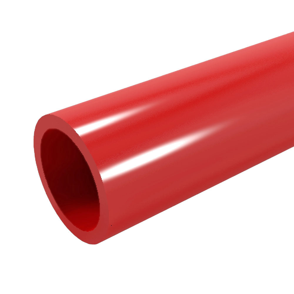 Closeout - 1-1/4" Furniture Grade Pipe Red PVC Pipe - FORMUFIT