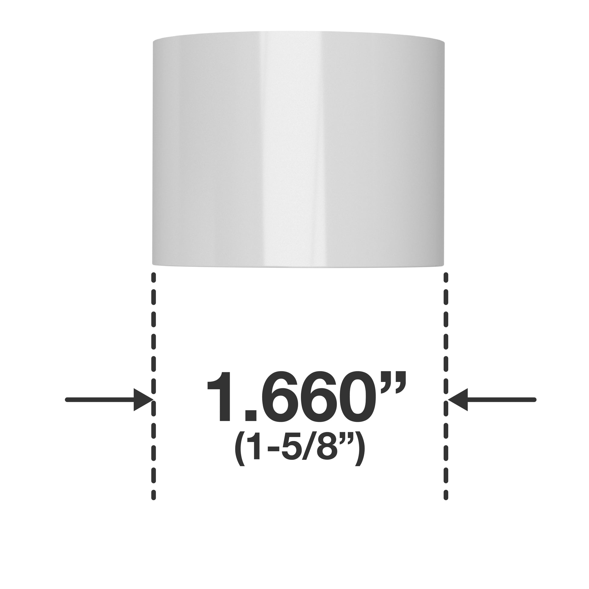 3/4" to 1-1/4" PVC Fitting Reducer, Furniture Grade - Gray Size Adapter - FORMUFIT