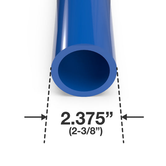 2 in. Sch 40 Furniture Grade PVC Pipe - Blue - FORMUFIT