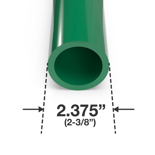 2 in. Sch 40 Furniture Grade PVC Pipe - Green - FORMUFIT