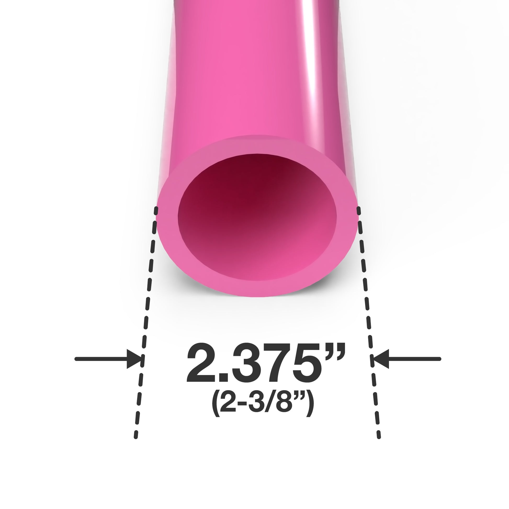 2 in. Sch 40 Furniture Grade PVC Pipe - Pink - FORMUFIT