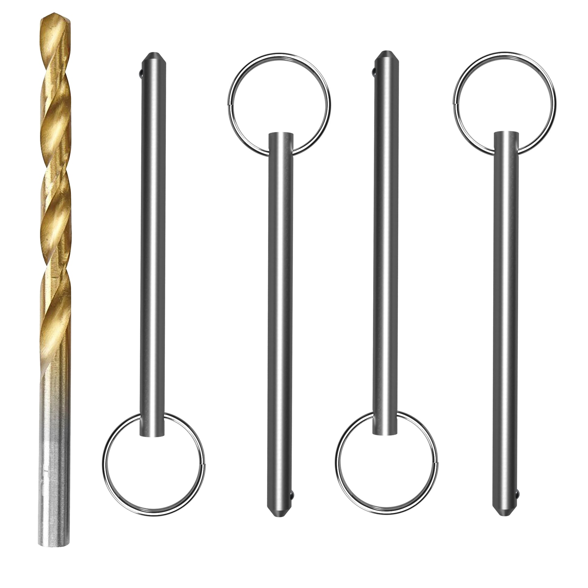 Large Diameter PVC Quick Release Pin (4-Pack) Quick Release Pin (x4) with 13 64" Drill Bit Fastening Accessories - FORMUFIT