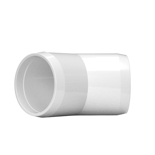 1-1/2 in. 45 Degree Furniture Grade PVC Elbow Fitting - White - FORMUFIT