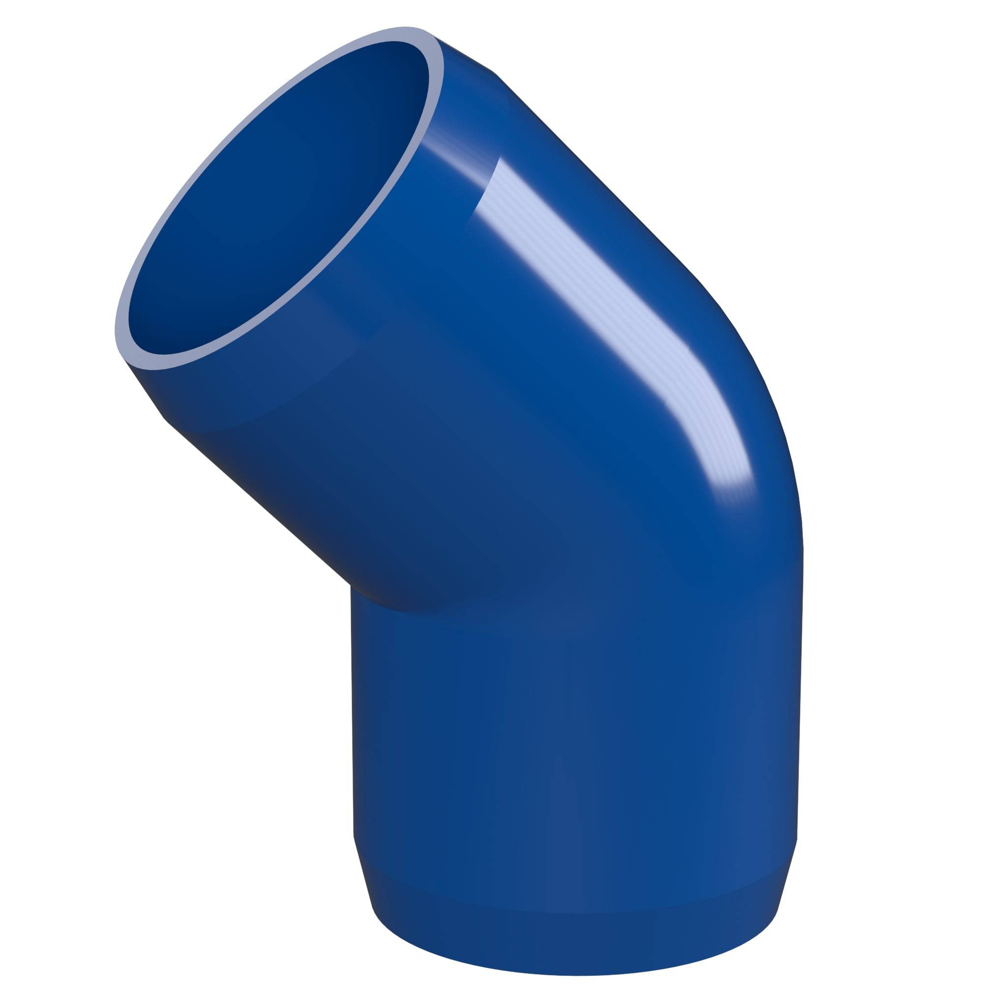 1-1/4 in. 45 Degree PVC Elbow Fitting, Furniture Grade - Blue 45 Elbow - FORMUFIT
