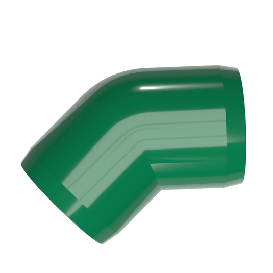 1-1/4 in. 45 Degree Furniture Grade PVC Elbow Fitting - Green - FORMUFIT