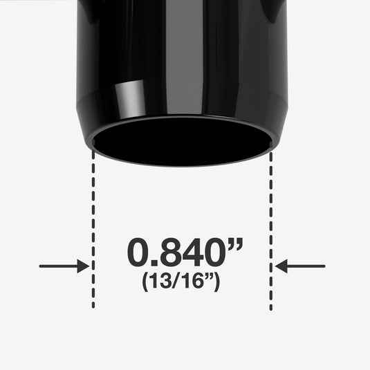 1/2 in. 45 Degree Furniture Grade PVC Elbow Fitting - Black - FORMUFIT