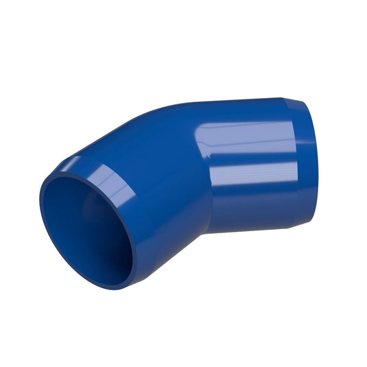 1/2 in. 45 Degree Furniture Grade PVC Elbow Fitting - Blue - FORMUFIT