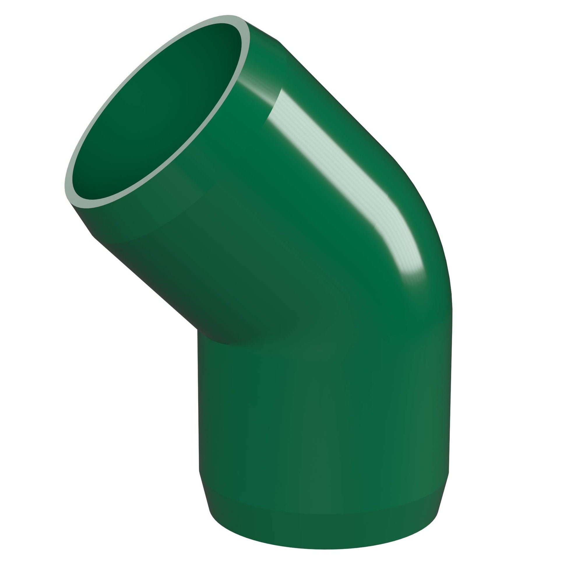 1/2 in. 45 Degree PVC Elbow Fitting, Furniture Grade - Green 45 Elbow - FORMUFIT