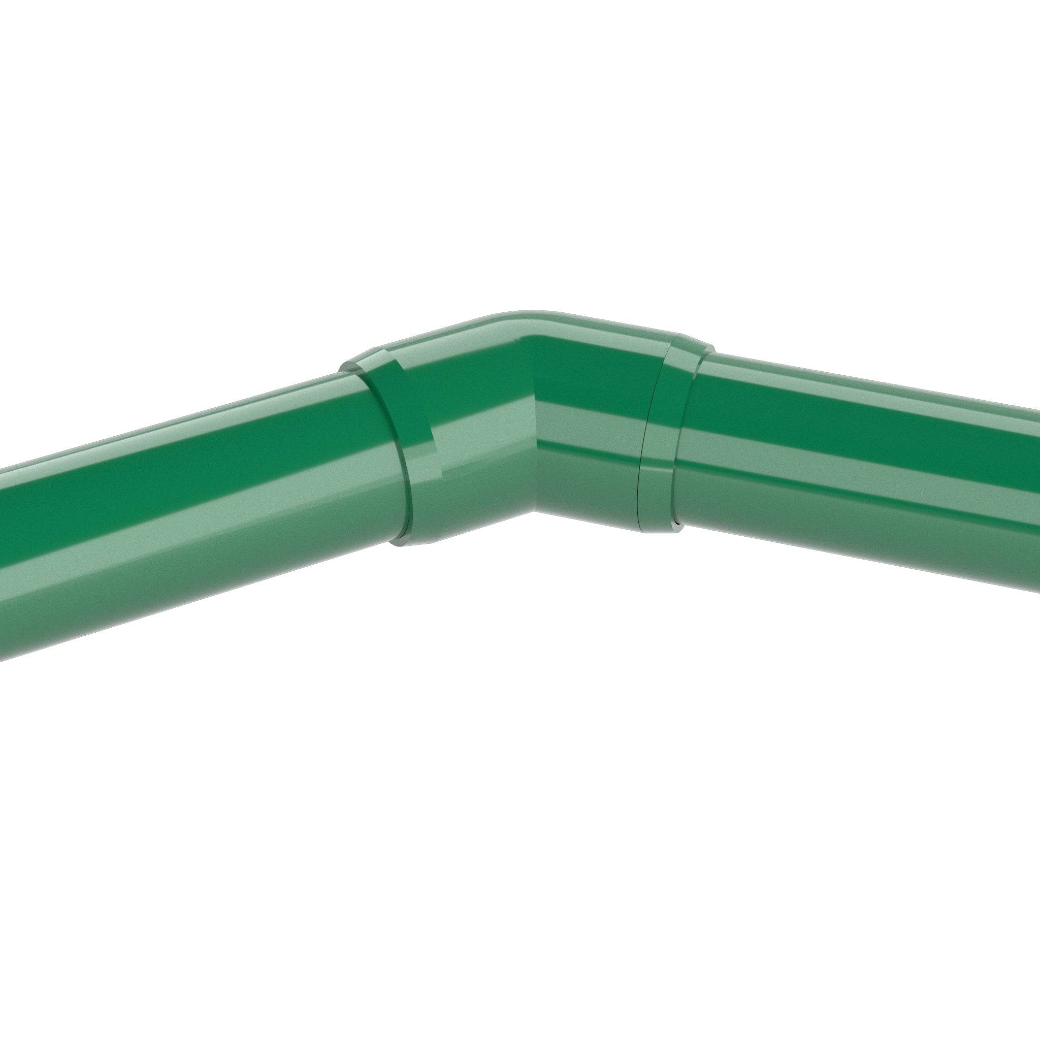 1/2 in. 45 Degree PVC Elbow Fitting, Furniture Grade - Green 45 Elbow - FORMUFIT