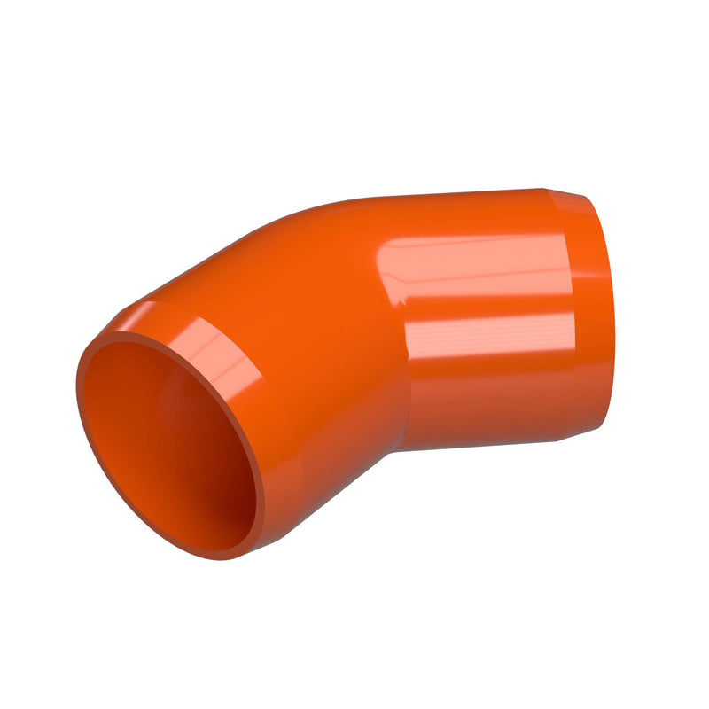 Load image into Gallery viewer, 1/2 in. 45 Degree Furniture Grade PVC Elbow Fitting - Orange - FORMUFIT
