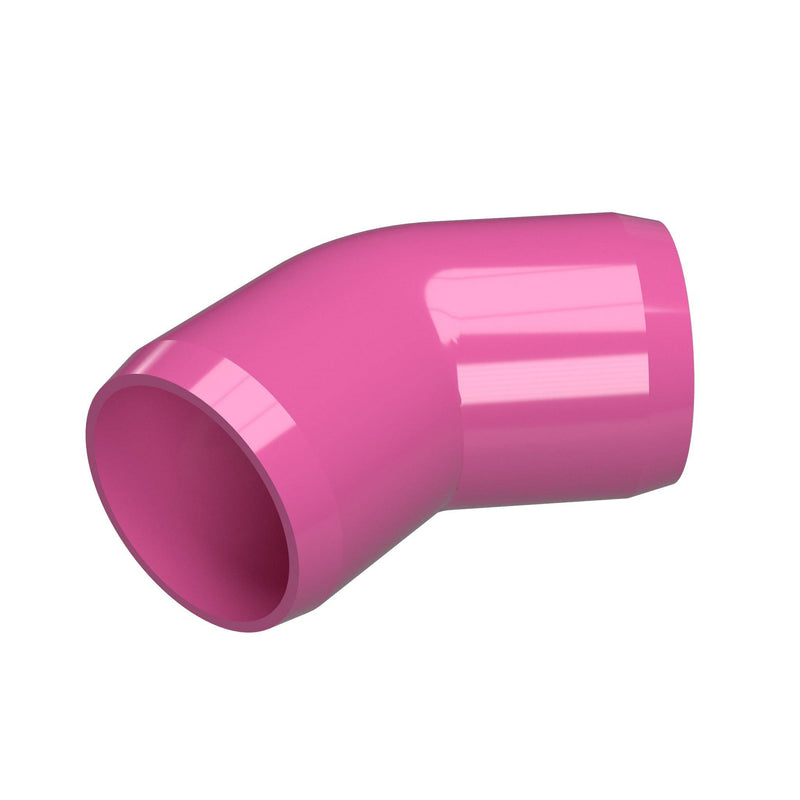 Load image into Gallery viewer, 1/2 in. 45 Degree Furniture Grade PVC Elbow Fitting - Pink - FORMUFIT
