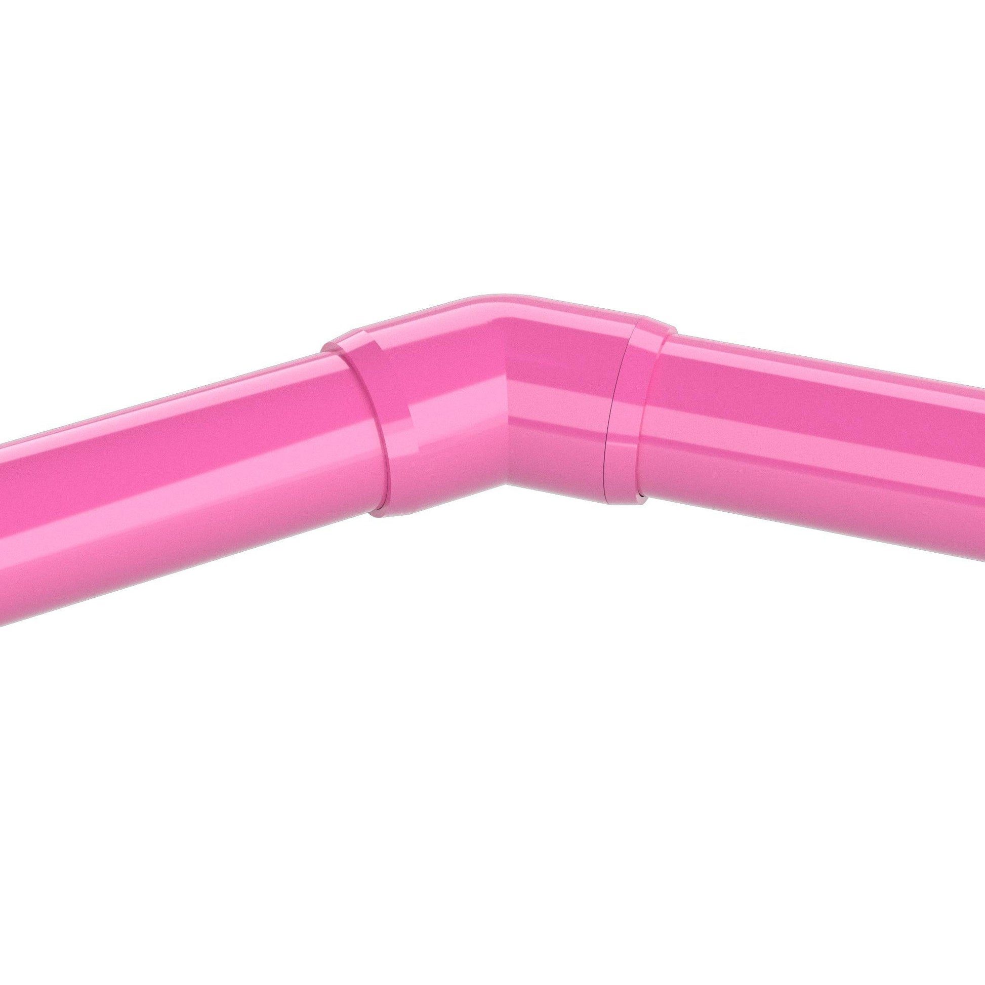 1/2 in. 45 Degree PVC Elbow Fitting, Furniture Grade - Pink 45 Elbow - FORMUFIT