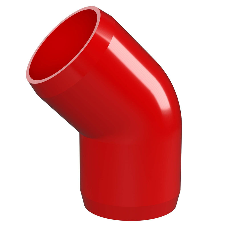 Load image into Gallery viewer, 1/2 in. 45 Degree Furniture Grade PVC Elbow Fitting - Red - FORMUFIT
