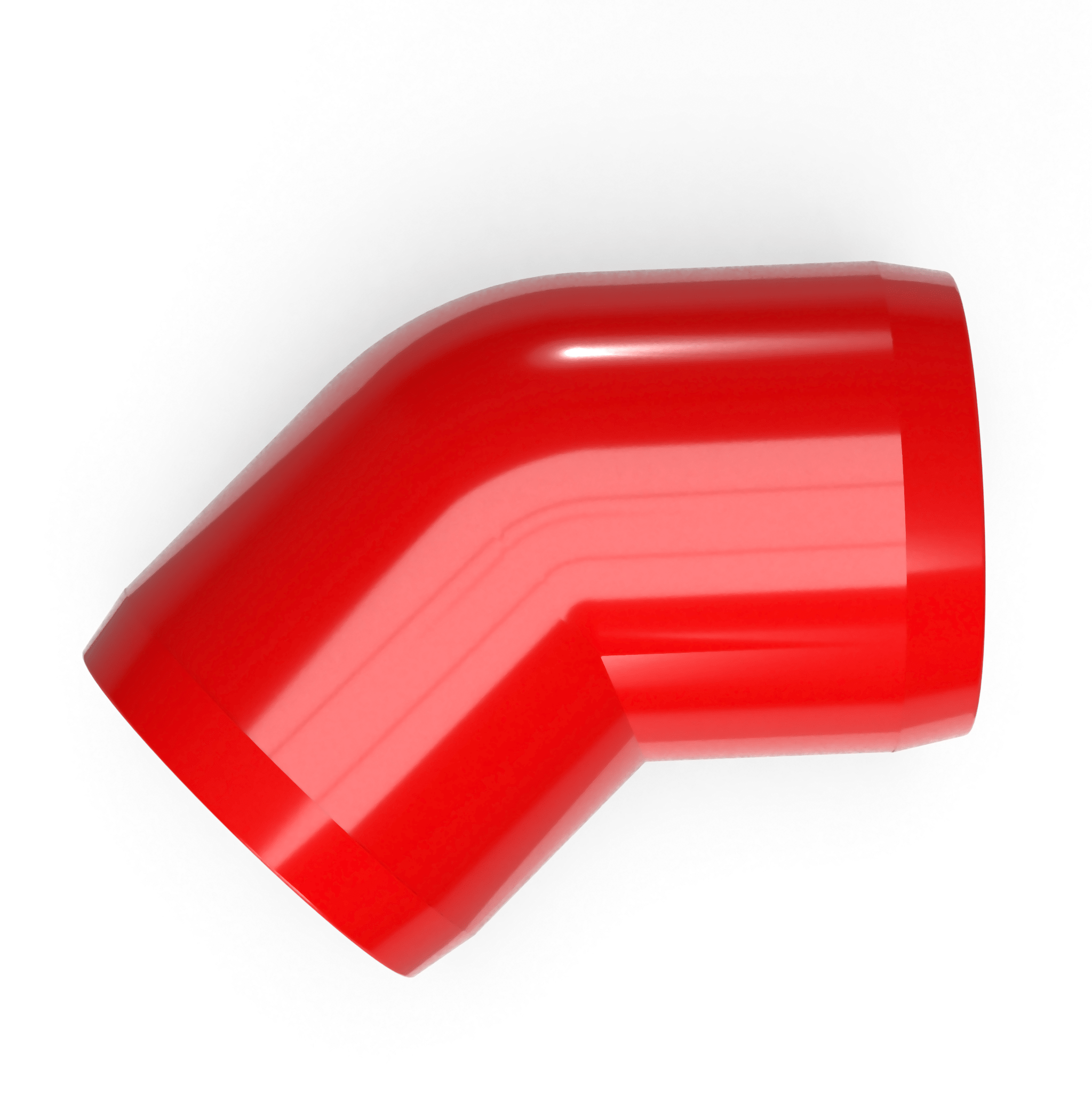 1/2 in. 45 Degree PVC Elbow Fitting, Furniture Grade - Red 45 Elbow - FORMUFIT