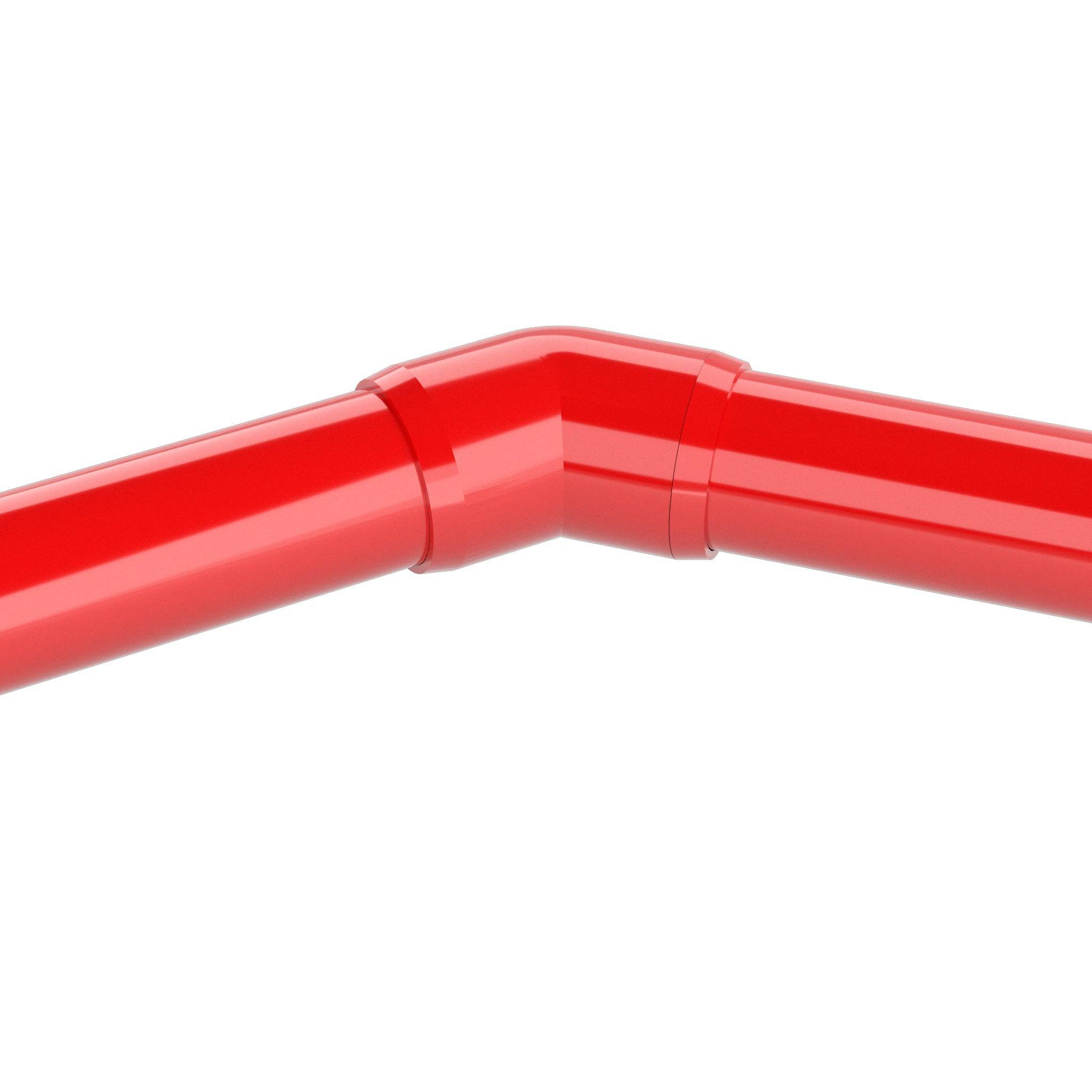 1/2 in. 45 Degree PVC Elbow Fitting, Furniture Grade - Red 45 Elbow - FORMUFIT