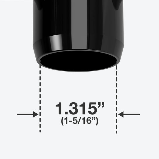 1 in. 45 Degree Furniture Grade PVC Elbow Fitting - Black - FORMUFIT