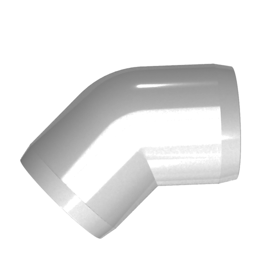 1 in. 45 Degree Furniture Grade PVC Elbow Fitting - Gray - FORMUFIT