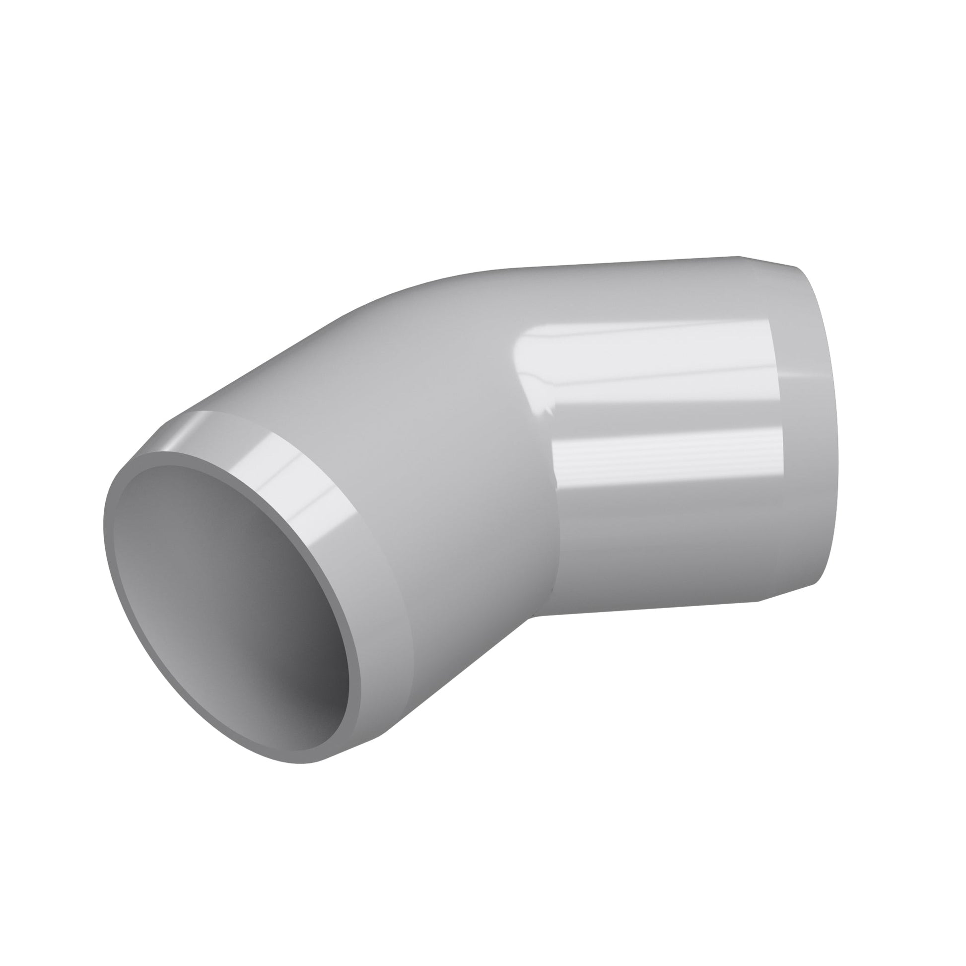 1 in. 45 Degree PVC Elbow Fitting, Furniture Grade - Gray 45 Elbow - FORMUFIT