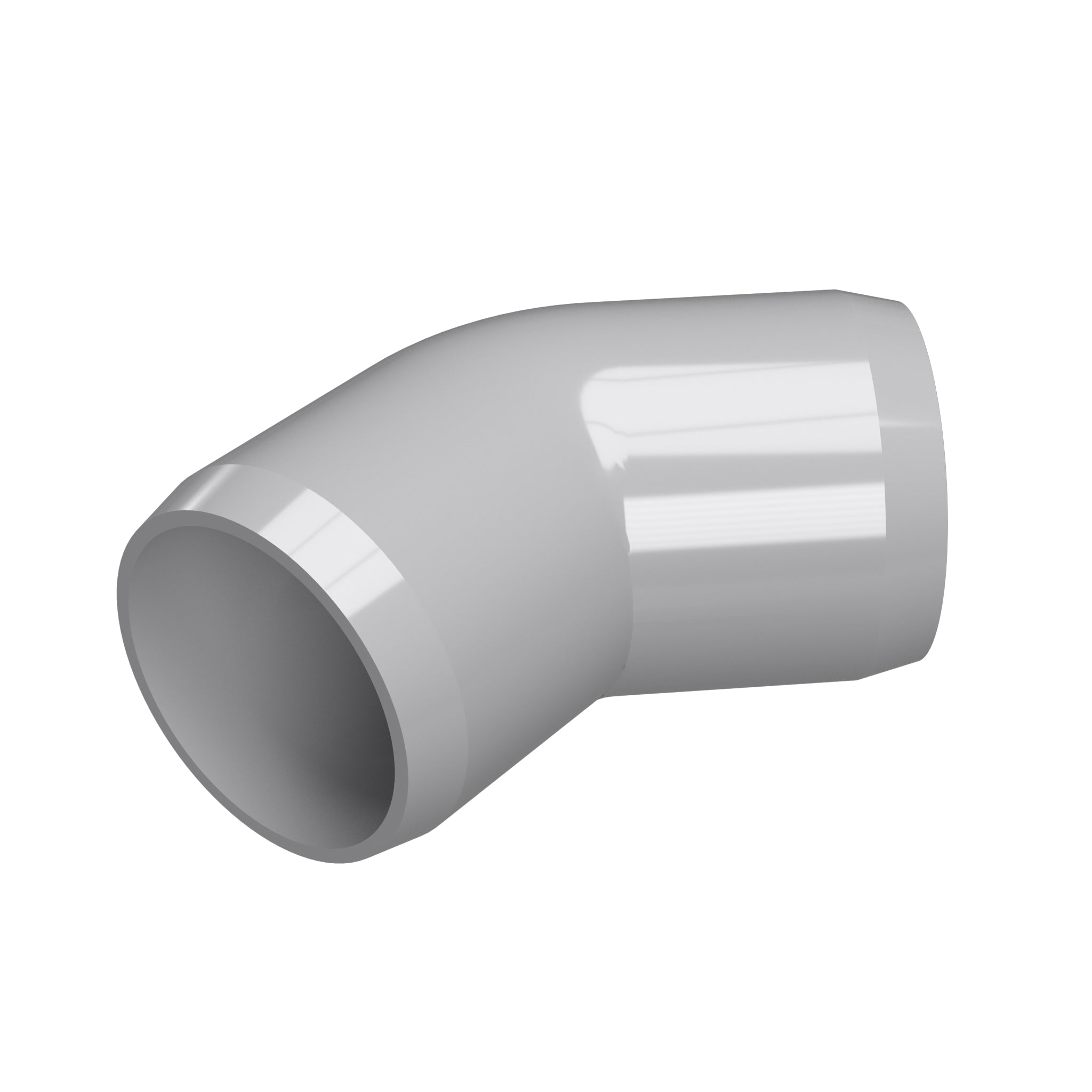 1 in. 45 Degree PVC Elbow Fitting, Furniture Grade - Gray 45 Elbow - FORMUFIT