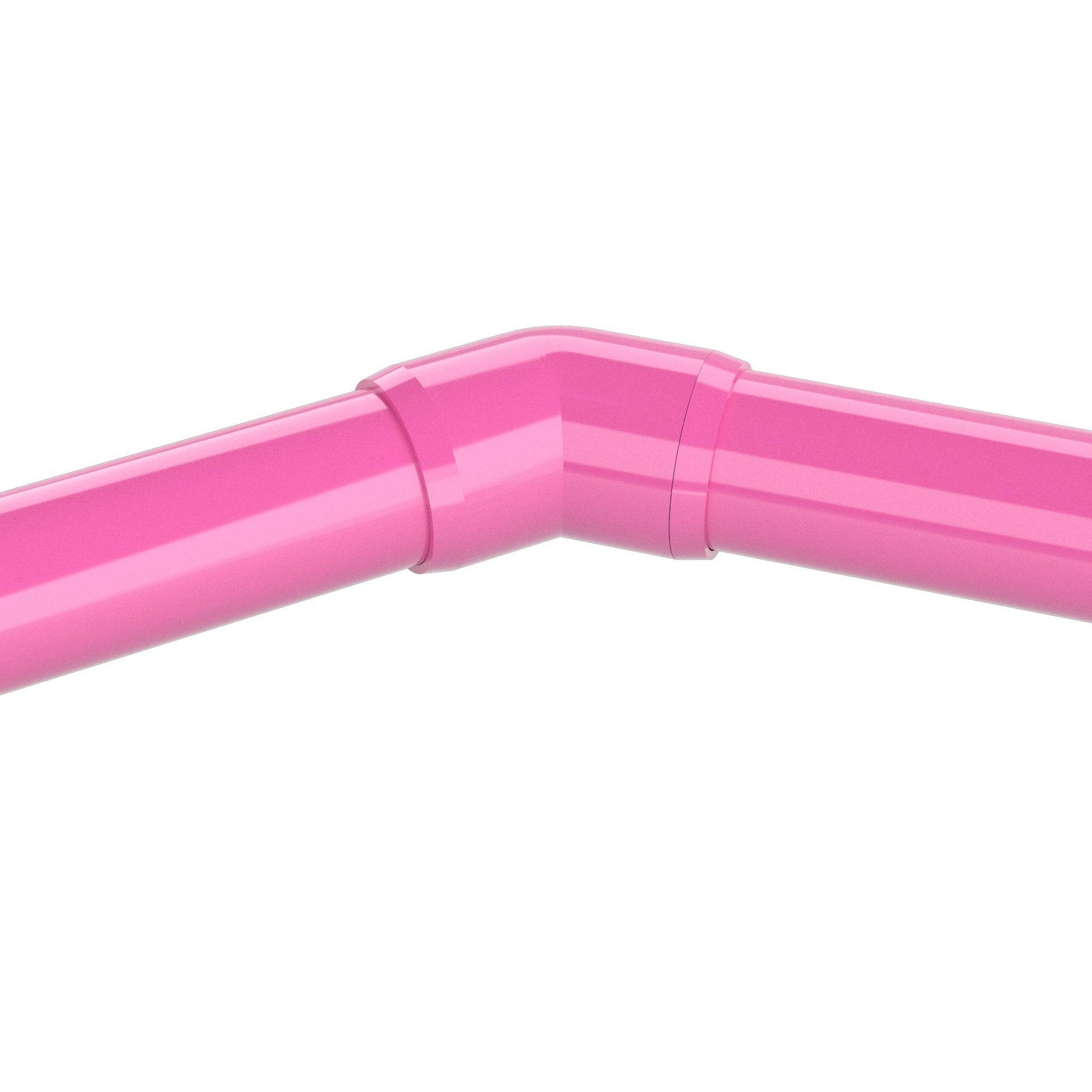 1 in. 45 Degree PVC Elbow Fitting, Furniture Grade - Pink 45 Elbow - FORMUFIT