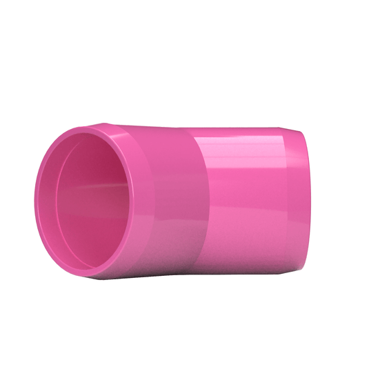 1 in. 45 Degree Furniture Grade PVC Elbow Fitting - Pink - FORMUFIT