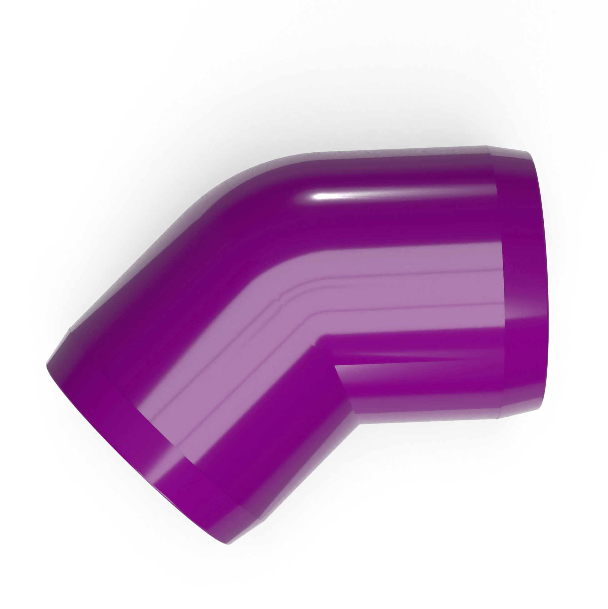 1 in. 45 Degree PVC Elbow Fitting, Furniture Grade - Purple 45 Elbow - FORMUFIT