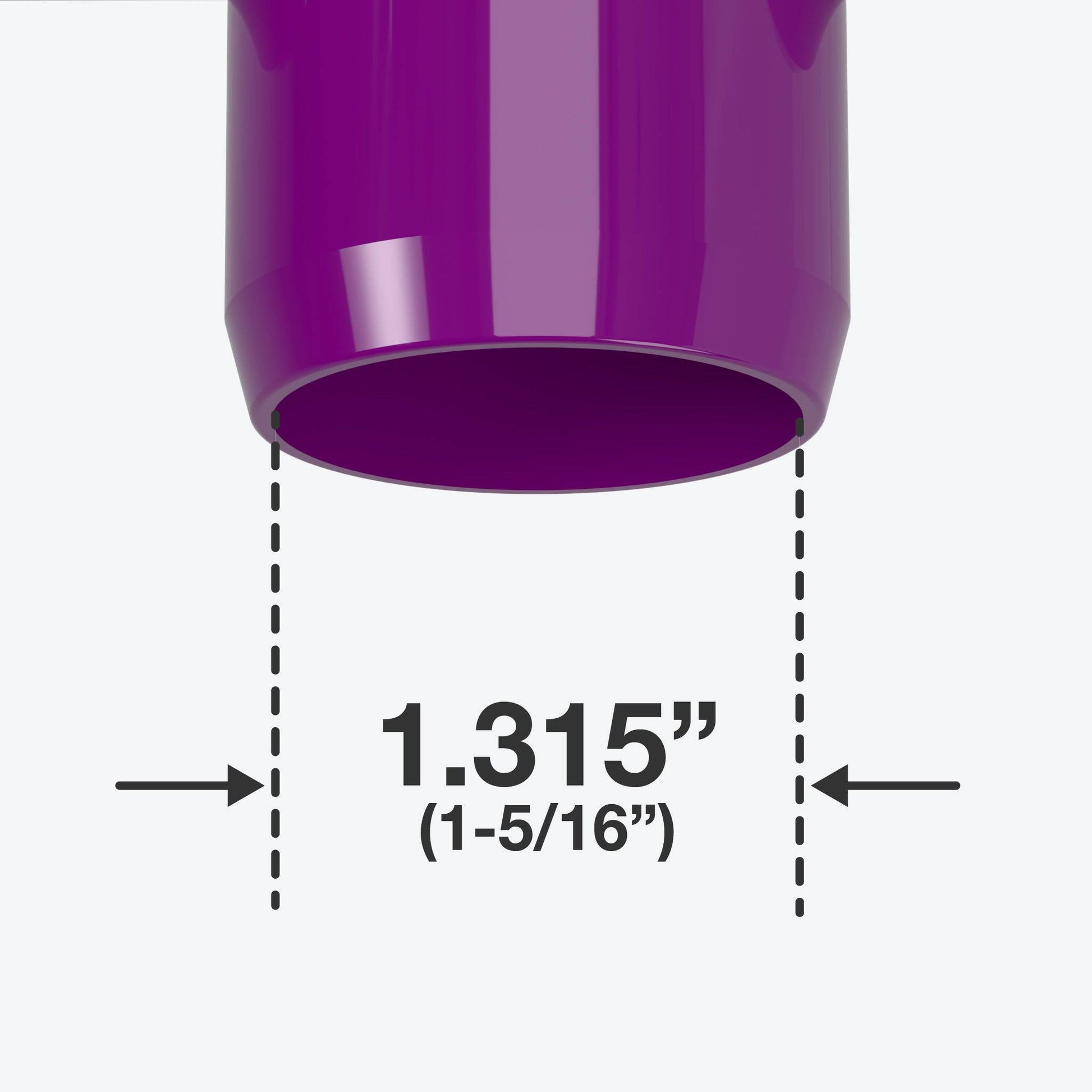 1 in. 45 Degree PVC Elbow Fitting, Furniture Grade - Purple 45 Elbow - FORMUFIT