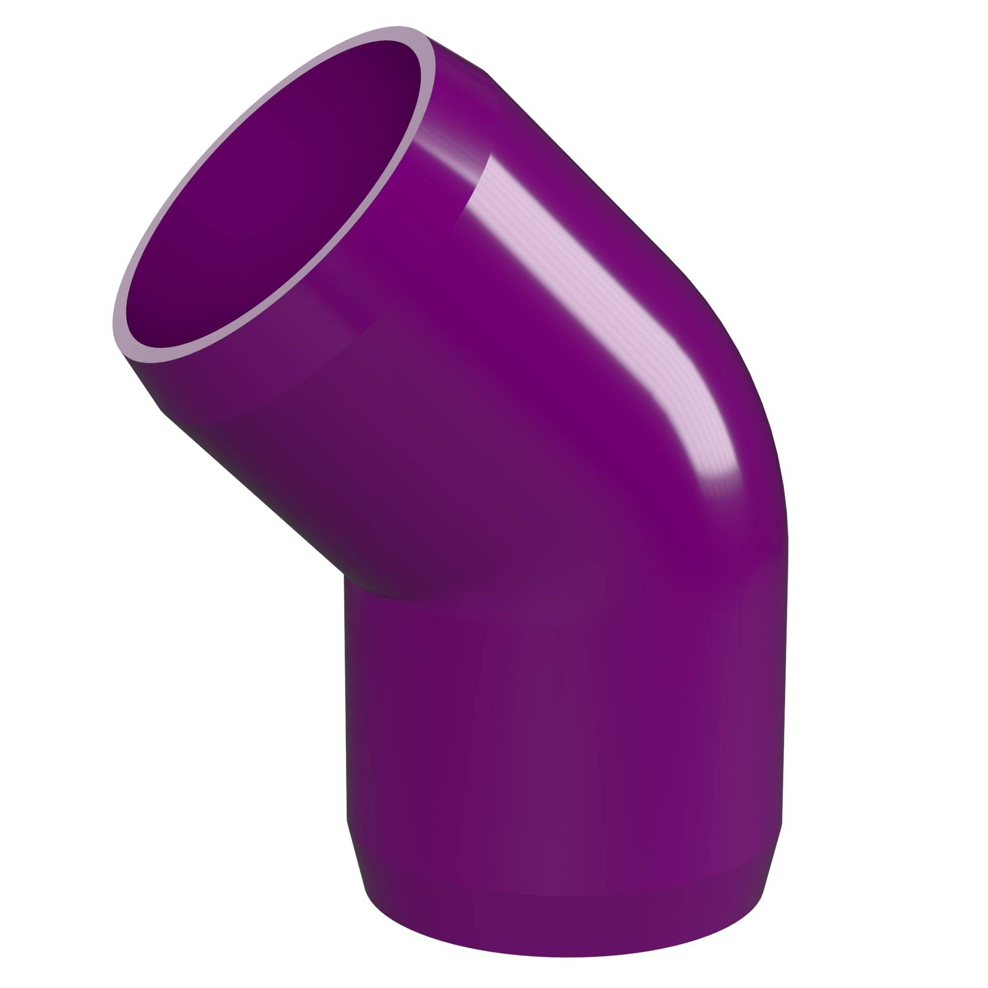 1 in. 45 Degree PVC Elbow Fitting, Furniture Grade - Purple 45 Elbow - FORMUFIT