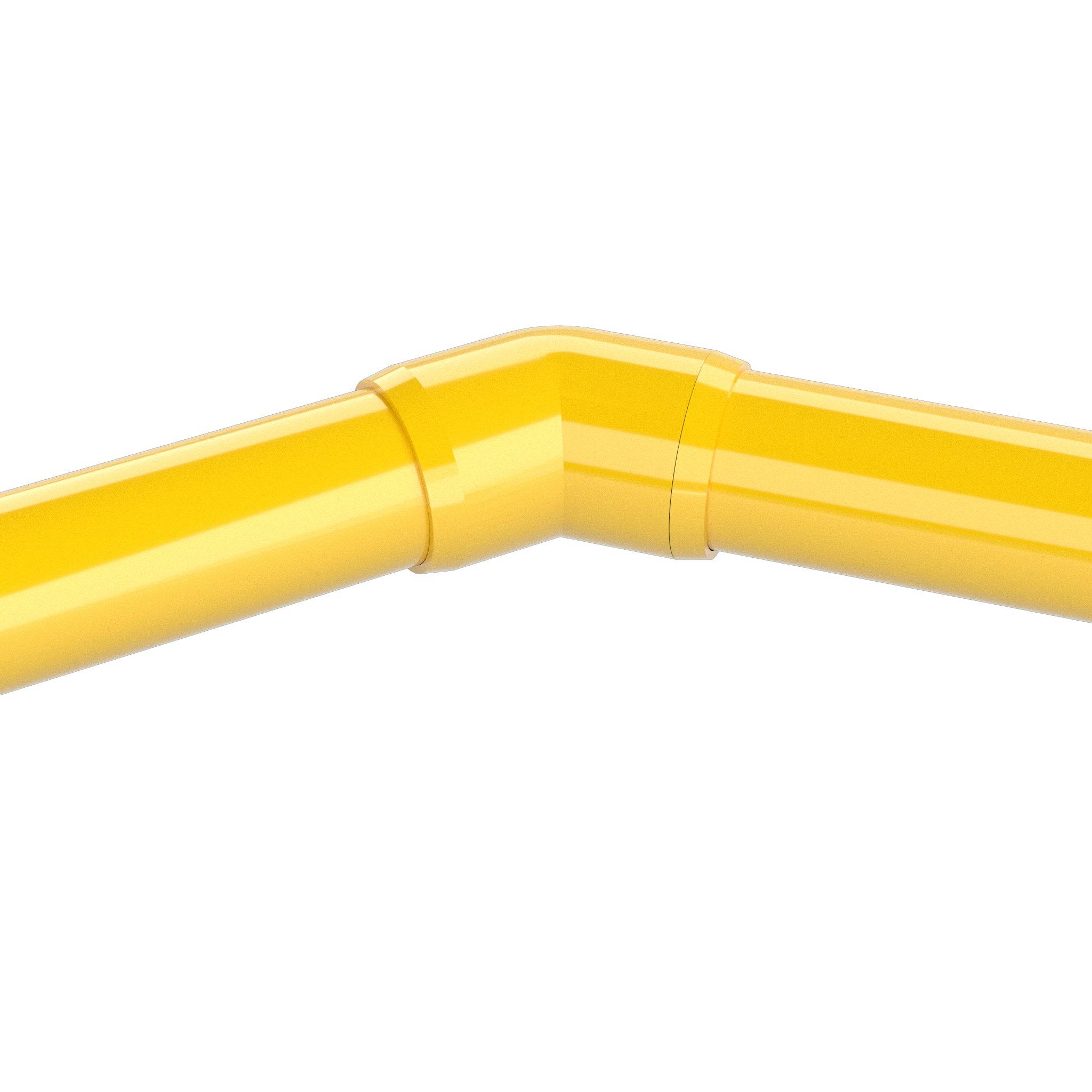 1 in. 45 Degree PVC Elbow Fitting, Furniture Grade - Yellow 45 Elbow - FORMUFIT
