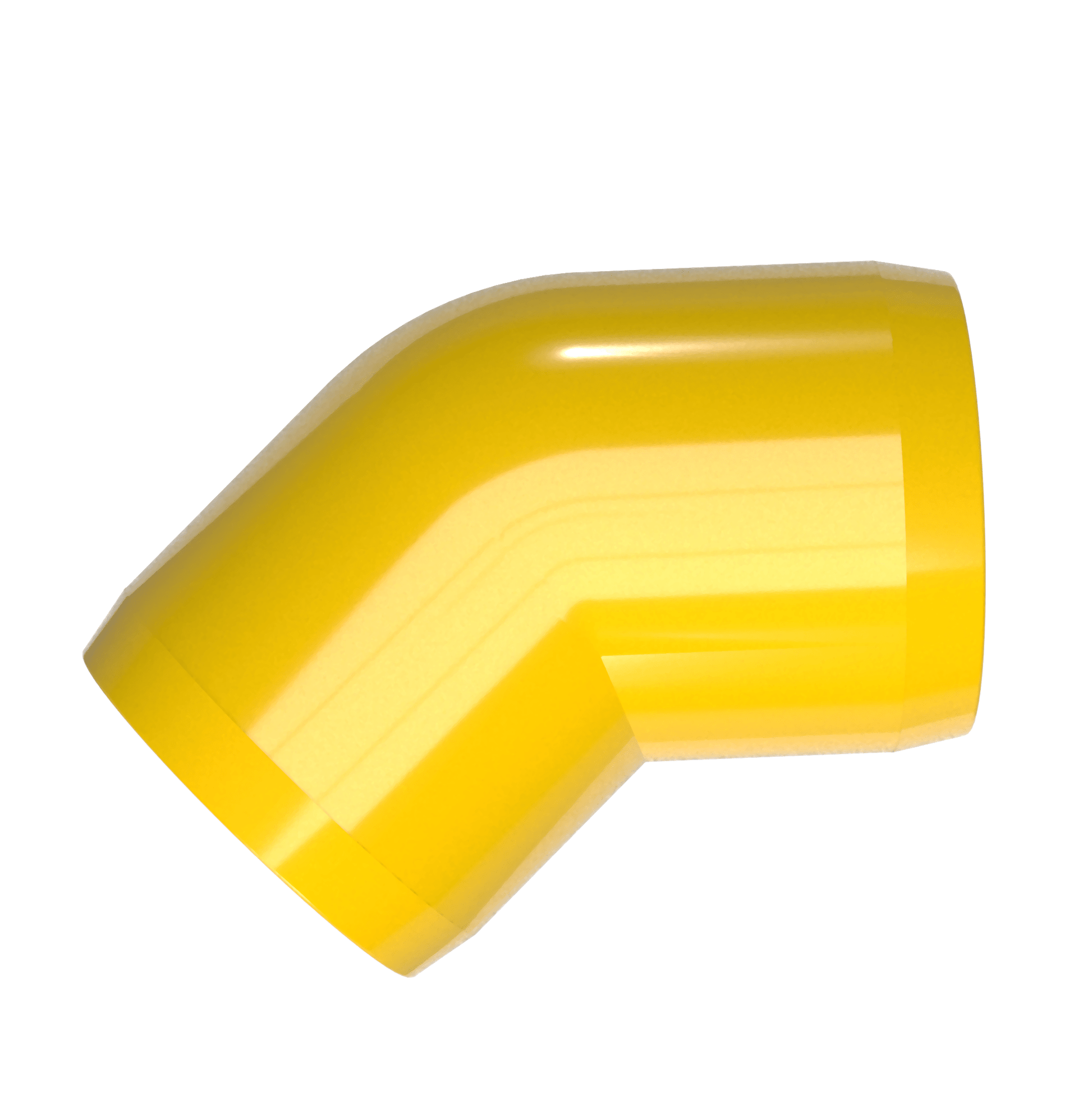 1 in. 45 Degree PVC Elbow Fitting, Furniture Grade - Yellow 45 Elbow - FORMUFIT