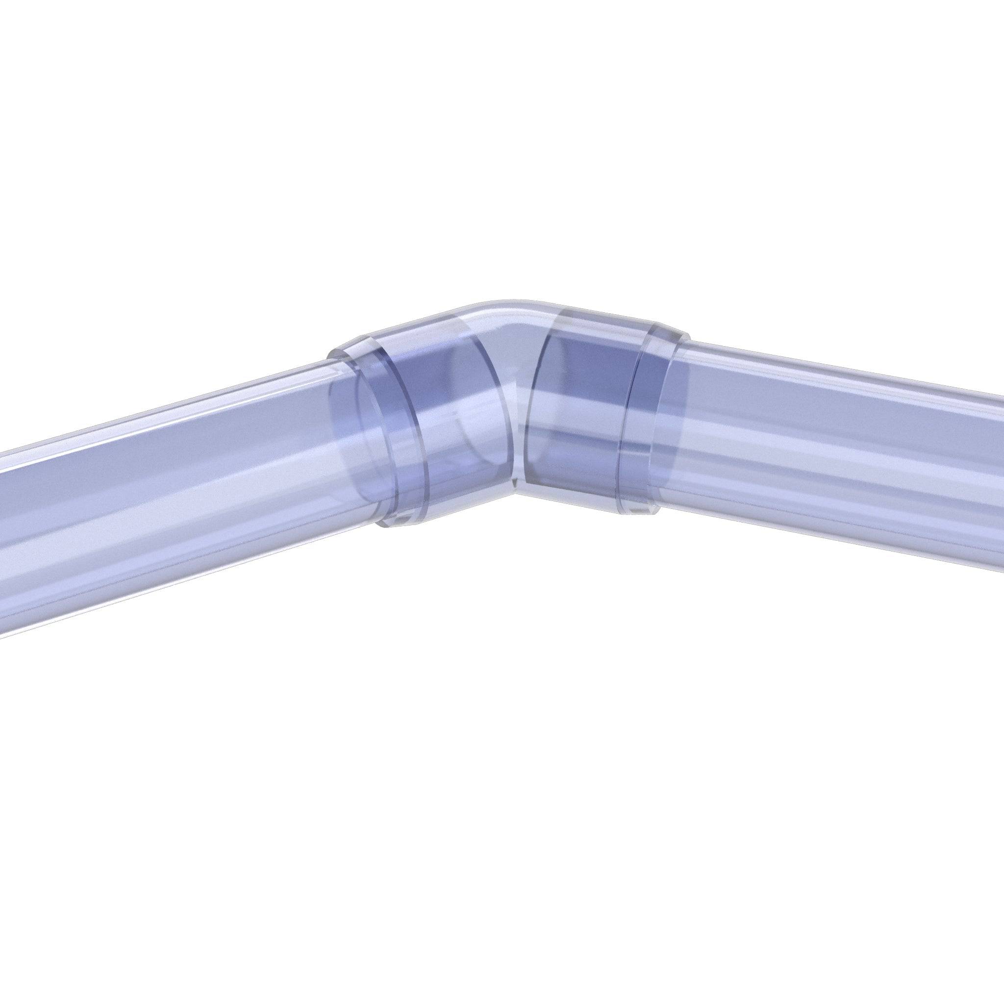3/4 in. 45 Degree PVC Elbow Fitting, Furniture Grade - Clear 45 Elbow - FORMUFIT
