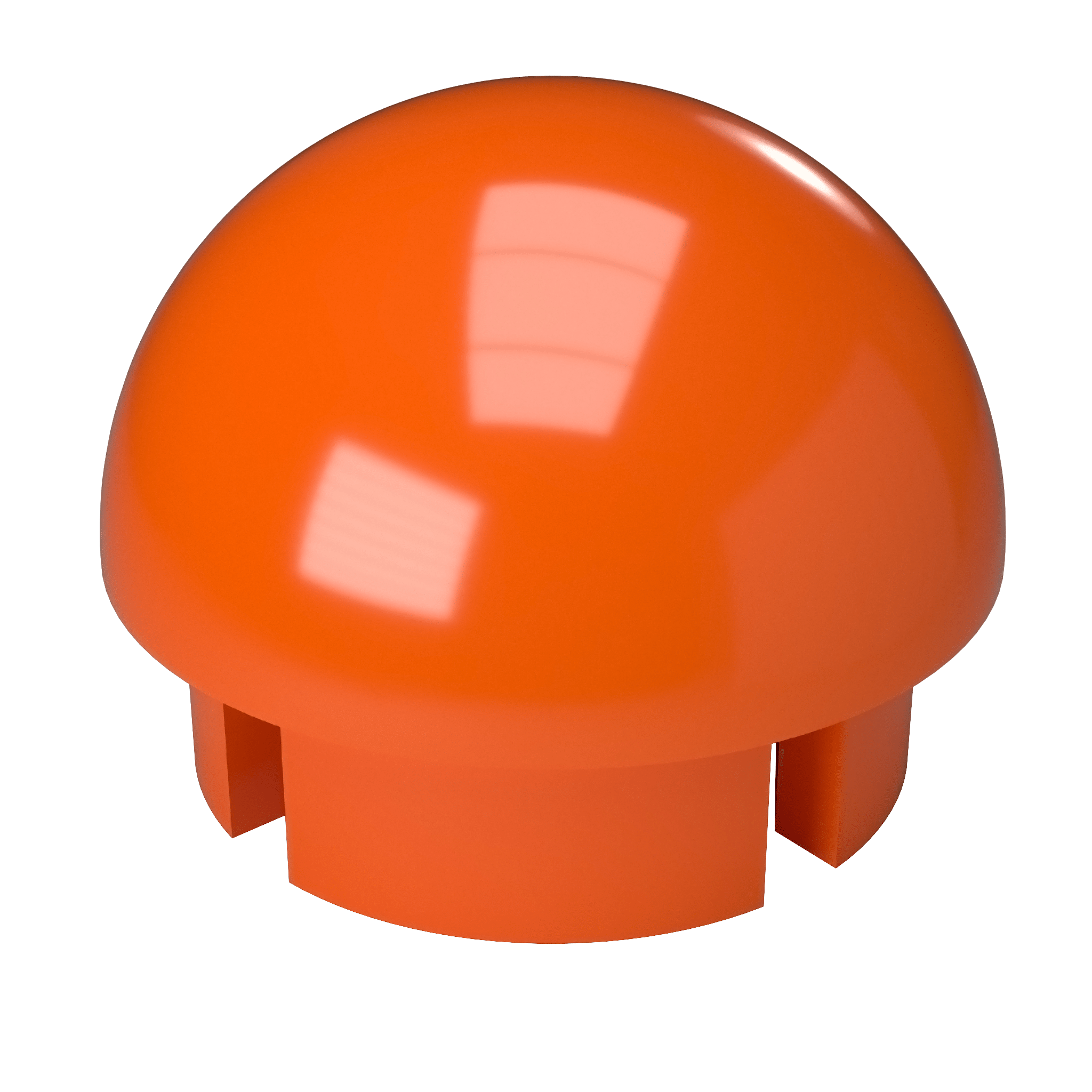 1-1/4 in. Internal Ball PVC Cap, Furniture Grade - Orange Ball End Cap - FORMUFIT