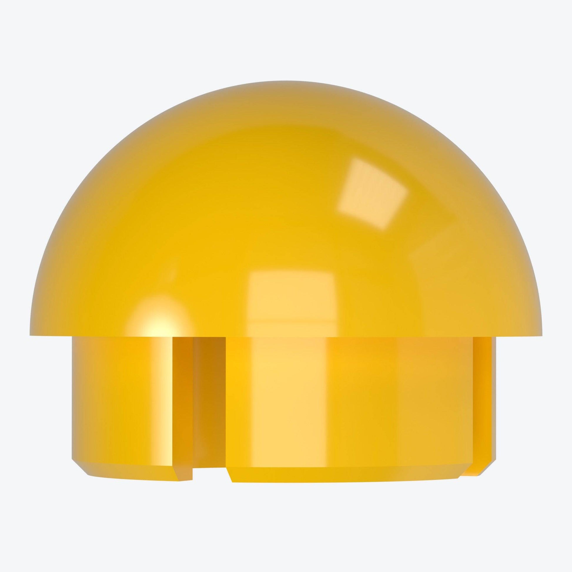 1-1/4 in. Internal Ball PVC Cap, Furniture Grade - Yellow Ball End Cap - FORMUFIT