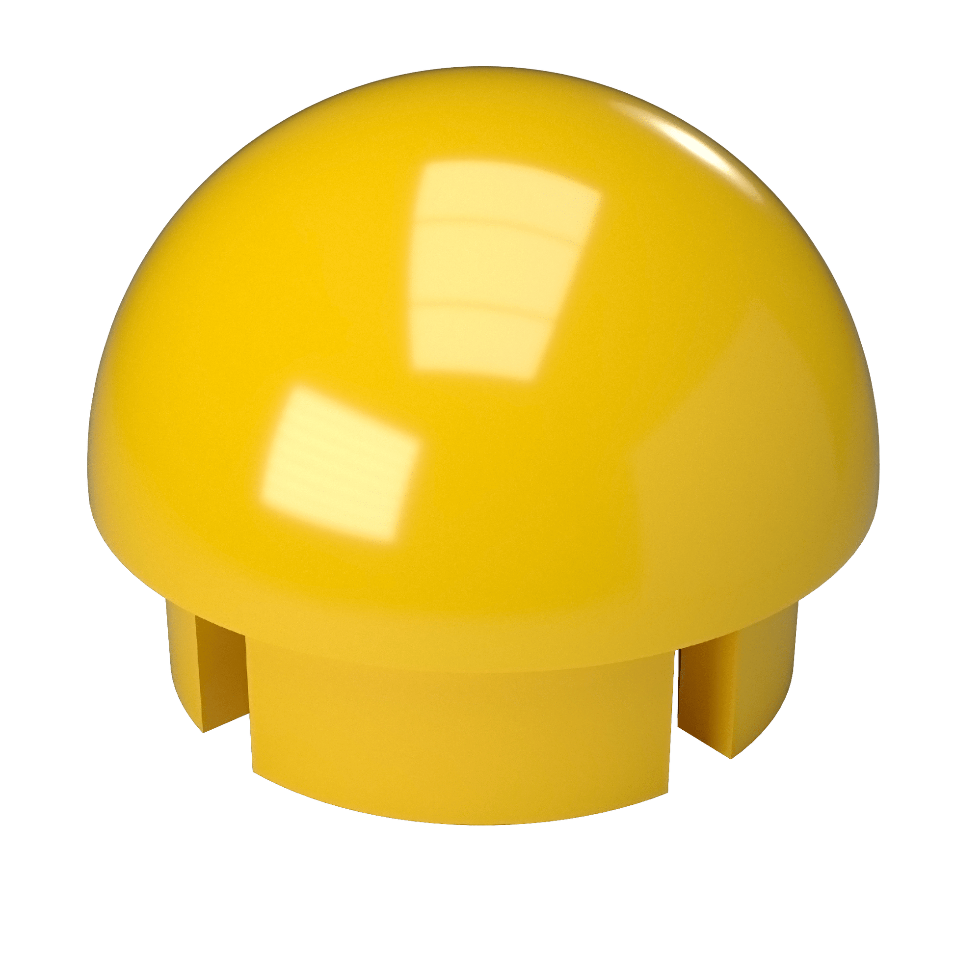 1-1/4 in. Internal Ball PVC Cap, Furniture Grade - Yellow Ball End Cap - FORMUFIT
