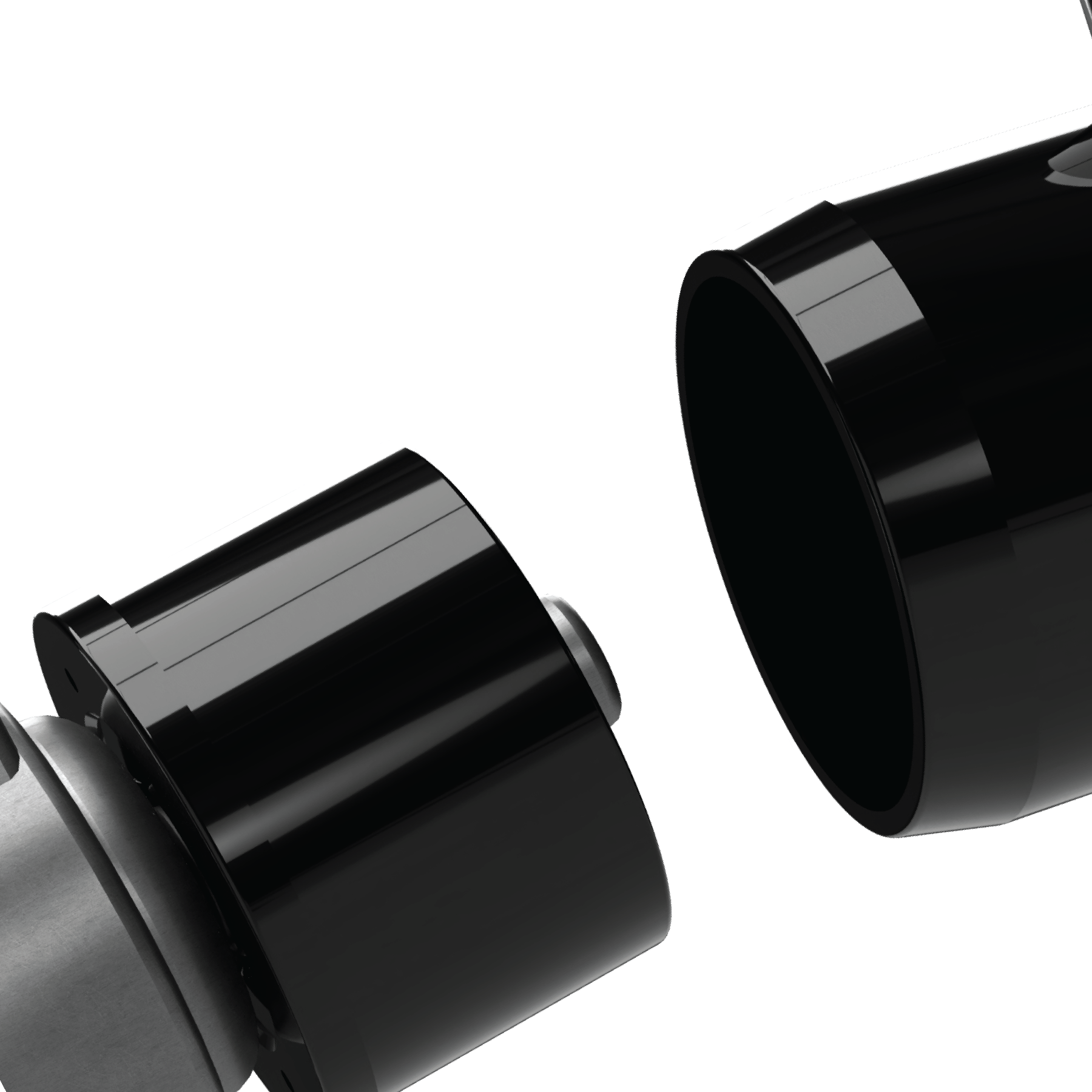 1-1/4 in. PVC Caster Fitting Insert, Furniture Grade - Black Caster Adapter - FORMUFIT