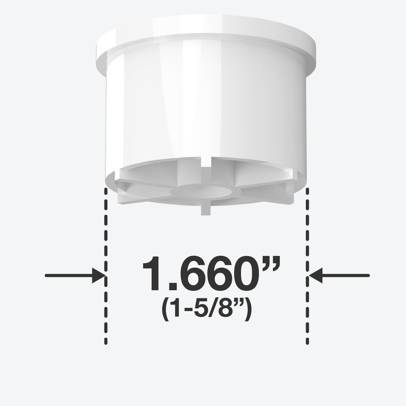 Load image into Gallery viewer, 1-1/4 in. Caster Fitting Insert - Furniture Grade PVC - White - FORMUFIT
